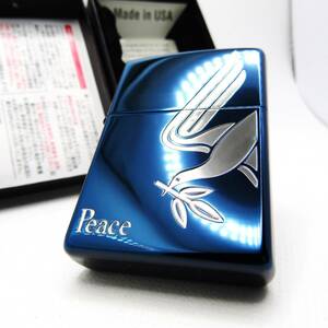 ピース Peace ブルーチタン zippo ジッポ 2007年 未使用