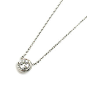 STAR JEWELRY スタージュエリー Pt950プラチナ ムーンセッティング ネックレス 1XN0630 ダイヤモンド0.17ct 2.2g 37～40cm レディース 中古