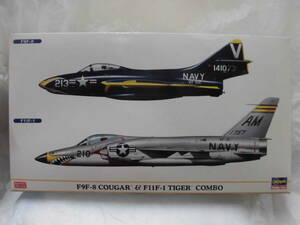 【箱傷み、未組立】 ハセガワ 1/72 Grumman グラマン Ｆ9Ｆ-8 Cougar クーガー ＆ Ｆ11Ｆ-1 Tiger タイガー Combo コンボ 2機セット