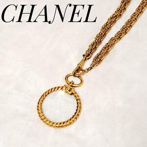 【人気】 CHANEL シャネル 良品 ココマーク ルーペネックレス ゴールド チェーン ヴィンテージ メンズ レディース アクセサリー