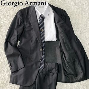 【極美品】 ジョルジオアルマーニ Giorgio Armani 【極上の品】 2B スーツ セットアップ 総裏 メンズ サイズ48 L相当 秋冬用 ビジネス