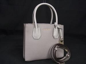 1円 ■美品■ MICHAEL KORS マイケルコース レザー 2WAY ハンドバッグ ショルダー クロスボディ 斜め掛け レディース グレージュ系 BI9107