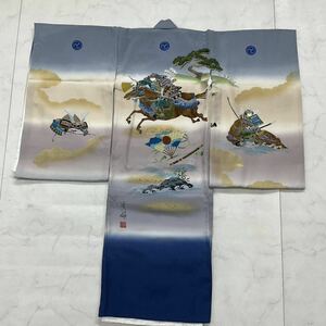 kimono+one◆未使用同然◆産着◆お宮参り◆襦袢付き◆五つ紋◆紫好◆七五三◆３歳用◆男の子着物◆七五三お詣り男の子着物お正月卒業式Y11