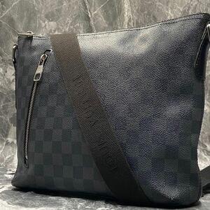 1円【極美品】LOUIS VUTTION ルイヴィトン ミックPM ダミエ グラフィット メンズ ショルダーバッグ サコッシュ メッセンジャー PVC×レザー