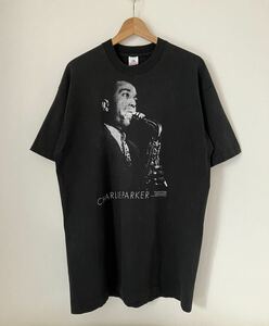 90s gear inc CHARLIE PARKER チャーリーパーカー JAZZ Tシャツ XL ジャズ フルーツオブザルーム ヴィンテージ バンド フォト USA製