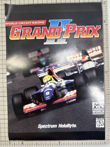 B【貴重】PCソフト　WORLD CIRCUIT RACING　GRAND PRIX２　チラシ　フライヤー　カタログ