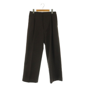 フローレント FLORENT HERRINGBONE WIDE PANTS パンツ ワイド ハイウエスト 34 茶 ブラウン /MY ■OS レディース