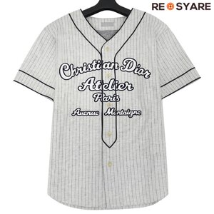 美品 DIOR ディオールオム 213J530A0663 Atelier Baseball Shirt アトリエ エンブロイダリー ウール ベースボール シャツ 47041