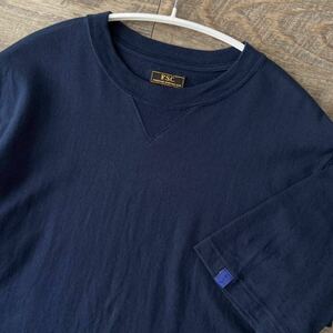 美品 定価7700円 FSC別注 LOOPWHEELER ループウィラー 40/2コーマ糸使用 吊り裏毛 半袖 Tシャツ 3(L) ネイビー 紺 トップス メンズ 2019ss