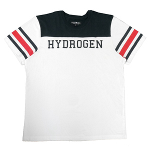 HYDROGEN ハイドロゲン メンズ Tシャツ カットソー 半袖 クルーネック ロゴ ホワイト ネイビー レッド マルチカラー XXL 3XL