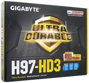 【中古】GIGABYTE マザーボード GA-H97-HD3 Rev.1.1 元箱あり [管理:2000011717]