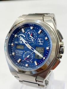 CITIZEN シチズン アテッサ eco-drive エコドライブ メンズウォッチ 電波 腕時計 チタン U600-T011128 稼働品