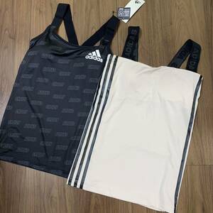 adidas アディダス 胸パッド入り タンクトップ 160cm 2枚②