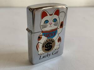 ④u935◆Zippo ジッポ◆オイルライター 招き猫 Lucky Cat MILLION C zippo IX BRADFORD.PA. MADE IN U.S.A. 喫煙具 煙草 ライター シルバー