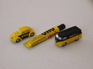 Schuco Piccolo 2er Set 1/90 UHU VW Kafer & VW Samba Art.Nr.05206 (ブリキ缶入り)