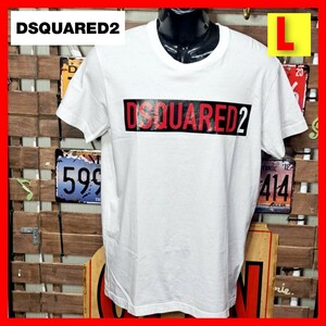 Dsquared2　ディースクエアード　ロゴプリント　半袖Tシャツ　L　ホワイト