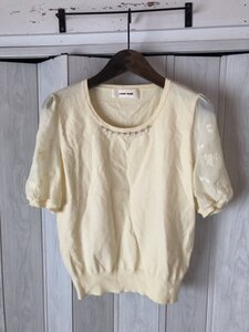 ◆レッセパッセ/LAISSE PASSE/シフォン袖/イエローのサマーニット◆j2