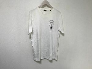 本物ディーゼルDIESELコットンプリント半袖Tシャツアメカジサーフビジネススーツメンズホワイト白L