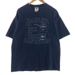 古着 00年代 ハーレーダビッドソン Harley-Davidson HANES モーターサイクル バイクTシャツ USA製 メンズXL /eaa390163