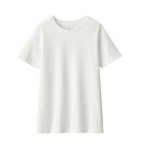 新品タグ付★無印良品【レディース 女性用 婦人★汗じみしにくいクルーネック半袖Tシャツ/オフ白オフホワイト/M】オーガニックコットン100%