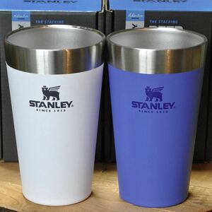 スタンレーSTANLEYスタッキング真空パイント2色セット【ホワイト＆アイリスブルー】正規品 真空断熱タンブラー ペア アウトドア BBQ