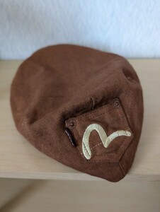 　EVISU ハンチング　柿渋染め　カモメ刺繍　帽子　レア