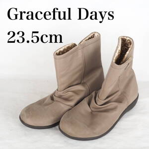 EB5068*Graceful Days*グレイスフルデイズ*レディースショートブーツ*23.5cm*明るい茶系