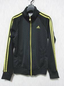 adidas アディダス ドット 3本ライン ジャケット ジャージ レディース S ブラック　 irmri yg6625