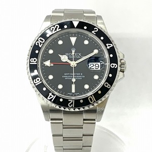 【OH済み】ROLEX ロレックス GMTマスターII 16710 D刻印（2005年製） ブラック クロノメーター 自動巻き SS 腕時計 メンズ