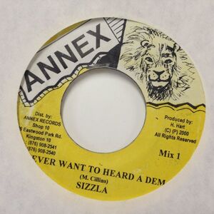 EPレコード　SIZZLA / NEVER WANT TO HEARD A DEM (DOORWAY)