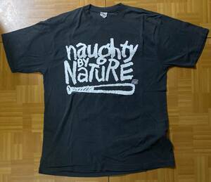 【美品】NAUGHTY BY NATURE VINTAGE Tシャツ XL OPP RAP TEE ブラック ノーティバイネイチャー