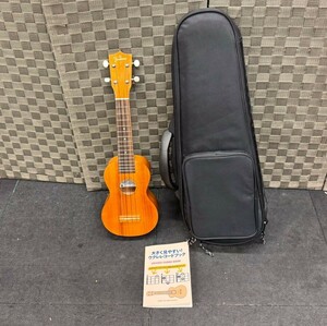 X943-O58-18 FAMOUS フェイマス ソプラノウクレレ FS-5G UKULELE 4弦 弦楽器 セミハードケース コードブック付き ⑨