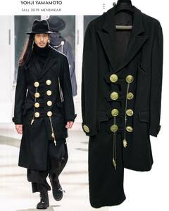 Yohji Yamamoto 19AW LOOK38 金釦ロングコート