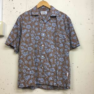 UNITED ARROWS ユナイテッドアローズ Reyn Spooner レインスプーナー コットン&レーヨン オープンカラー 半袖 シャツ サイズS 茶 青 