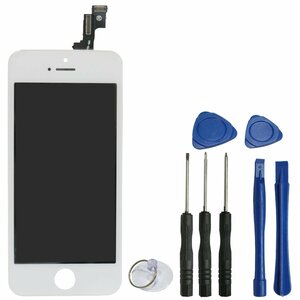 【新品即納】iPhone5s互換用 液晶パネル 交換用 修理キット ホワイト/白 【iPhone修理工具 ディスプレイ 画面交換 交換用液晶パネル】