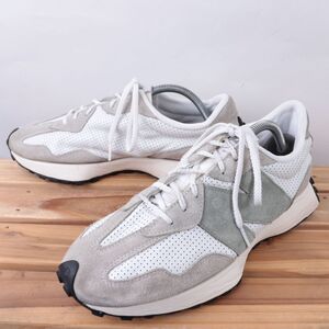 z6705【WS327JRC】ニューバランス US12 29.0cm/白 ホワイト 灰 グレー グレーグリーン系 newbalance レディース スニーカー 中古