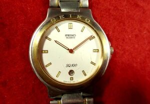 SK5H2） ■完動腕時計★SEIKO セイコー★SQ100　日付★メンズ大判