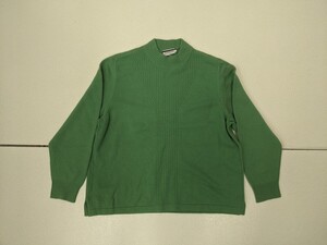 12．カシミヤ 100% LANSOIR エンボス加工 モックネック ニット セーターCashmere カシミア レディースL 902