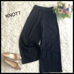 ‪✿脚長効果‪✿ノット KNOTT  ワイドパンツ ベルト付き ハイウエスト 黒