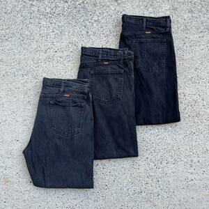 ≪W40≫ US古着 RUSTLER ラスラー ブラックデニムパンツ 3本セット まとめ売り 古着 卸 vintage 卸売りwrangler #５