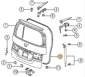 【ホンダ純正新品】HONDA 未使用品 ★超希少品★ステップワゴン RG系 パワーバックドア無タイプ リアゲート ウェザーストリップ RG1 RG2