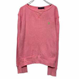 POLO Ralph Lauren ロンT ロングTシャツ ポロラルフローレン S ピンク プルオーバー ワンポイント ロゴ 古着卸 アメリカ仕入 a610-7471