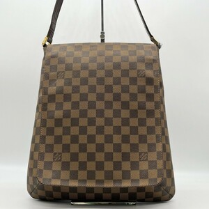 極美品☆LOUIS VUITTON ルイヴィトン ダミエ エベヌ ミュゼット サルサ ショルダーバッグ ブラウン レザー メッセンジャー チェック 