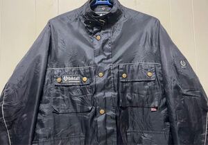 Belstaff ベルスタッフ モーターサイクルナイロンジャケットXL古着インナーキルティングジャケット付き黒