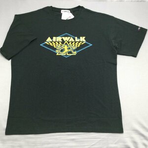 【送料無料】【新品】AIRWALK メンズ半袖Tシャツ（コットン100％）　　LL　2L 　 ダークグリーン★AWM32251