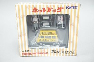 TOMICA トミカリミテッドヴィンテージ TLV 1/64 スバル サンバー ライトバン ホットドッグ屋 フィギュア付 黄/黒 LV-201a