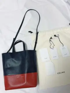 美品 CÉLINE セリーヌ バイカラー カバ スモール バッグ フィービー