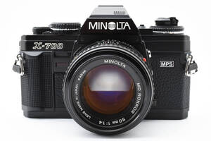 【良品】 ミノルタ MINOLTA New X-700 Black + MD ROKKOR 50mm F1.4 フィルムカメラ #2288061