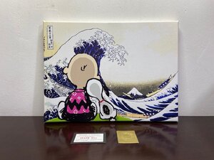 DEATH NYC 額付き 世界限定100枚 ポップアート スヌーピー snoopy 浮世絵 神奈川沖浪裏 現代アート 布製