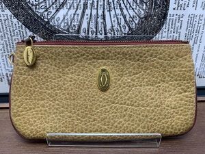 □Cartier カルティエ ポーチ ライトブラウン マストライン 小物入れ USED□